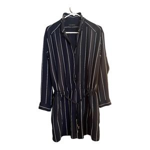 Banana Republic blue stripe shirt dress womens size 10